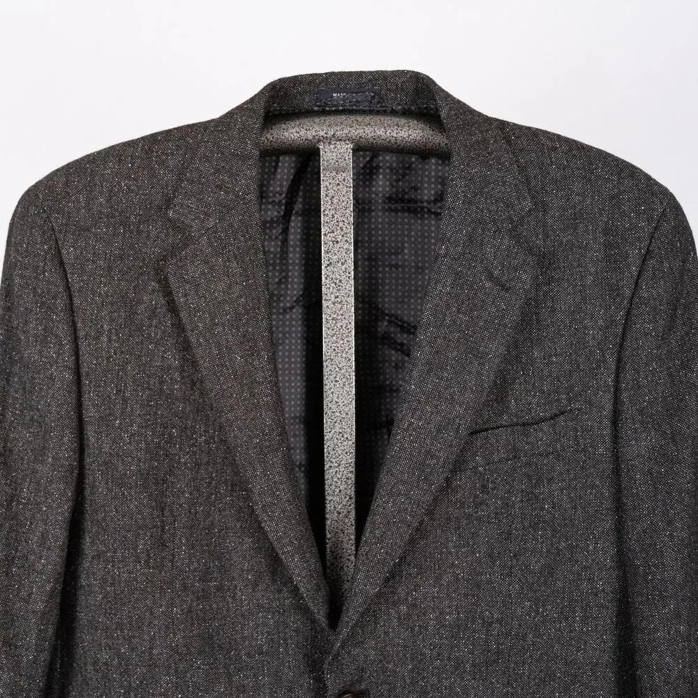 Ralph Lauren Classic Men's Wool Silk Blazer Size 42R Elbow Patches Charcoal Gray